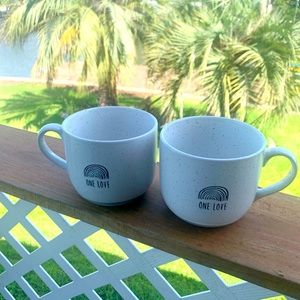 NWT Hazel & Co. “One Love” Coffee Mug Set of two